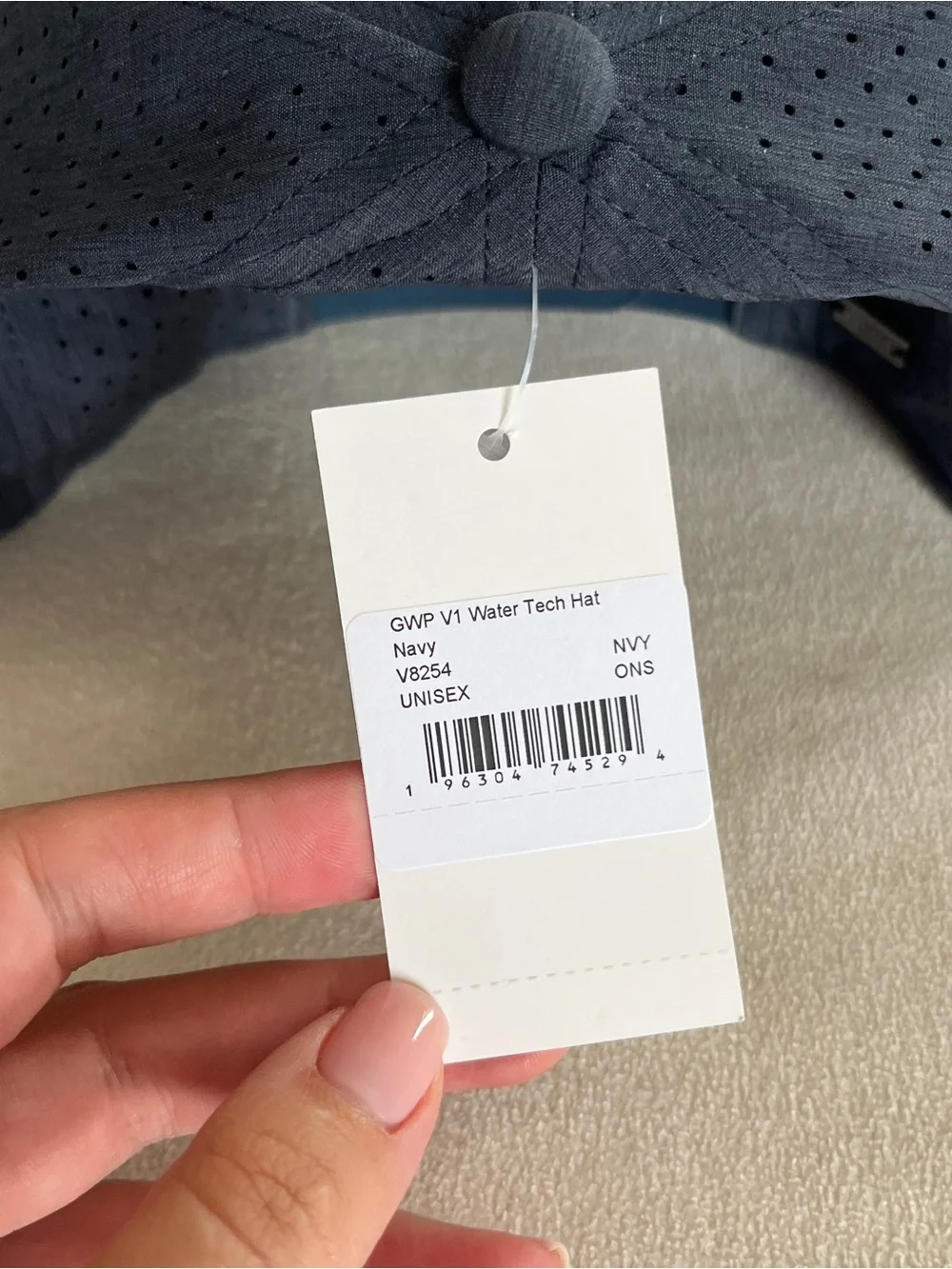 VUORI V1 Water Tech Hat Navy Unisex NWT